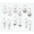 Silver Plated Wire Charm Earrings